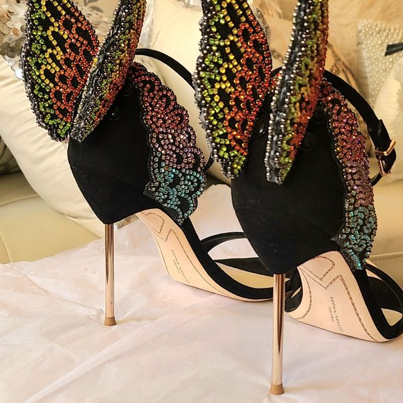 Sophia Webster Rainbow Evangeline Rhinestone Crystal Angel Wing Sandal Sz 40 - Picture 11 of 16